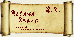 Milana Kršić vizit kartica